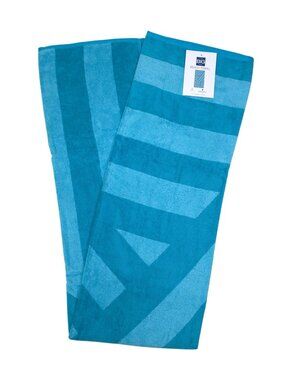 The Big One Quick Dry Beach Towel 34"x64" Turquoise Striped 100% Cotton